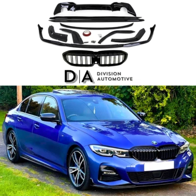 DIVISION AUTOMOTIVE GLOSS BLACK BODY KIT GRILL SPLITTER DIFFUSER SIDE SKIRT SPOILER BMW 3 SERIES G20