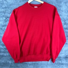 Vintage Jerzees Blank Crewneck Sweatshirt Red Mens Size XL Made In USA