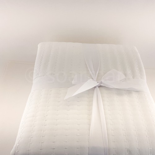 Quilt 3 Piece Set Queen Blanket 90" x 90" White New - Picture 5 of 6