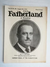 The Fatherland A Weekly Vol. II No. 26 1915 Pro German WWI propaganda Viereck