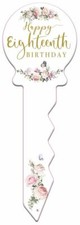 18th Birthday Signing Keepsake Key Pretty Floral Guest Signature Book 36cm