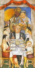 Diego Rivera "Dinner of the Capitalist" Giclee Canvas Print Repro