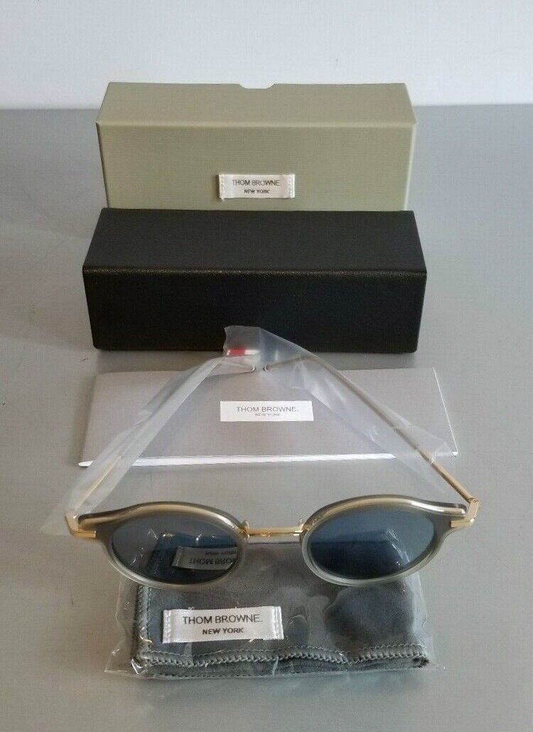 THOM BROWNE TB-011 G-T-GREY-GLD SUNGLASSES SATIN GREY THOM BROWNE TB-011 G-T-GREY-GLD SUNGLASSES SATIN GREY