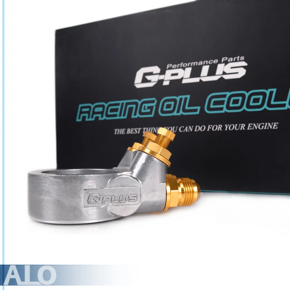 30 Row AN10 Universal Aluminum Engine Oil Cooler +Thermostat Adapter Kit+ 7" Fan - Image 3 of 4