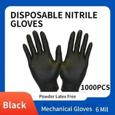 1000 Pcs Black Nitrile Gloves 6 Mil Powder & Latex Free Mechanical Glove XXL