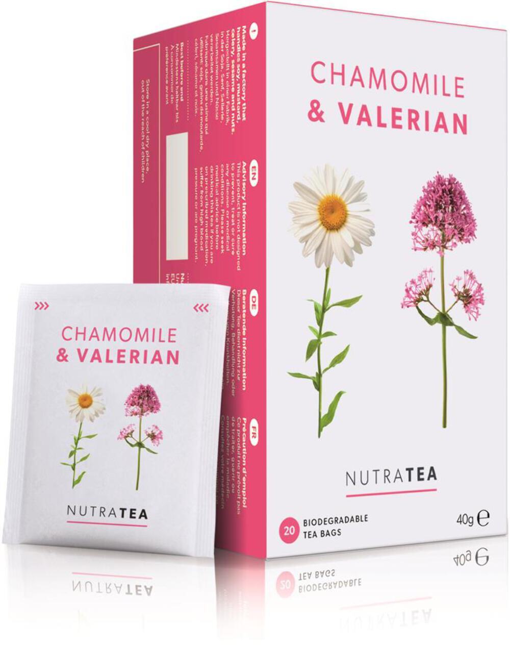 Nutratea Nutra Chamomile & Valerian 20 Sachets x 4 Pack