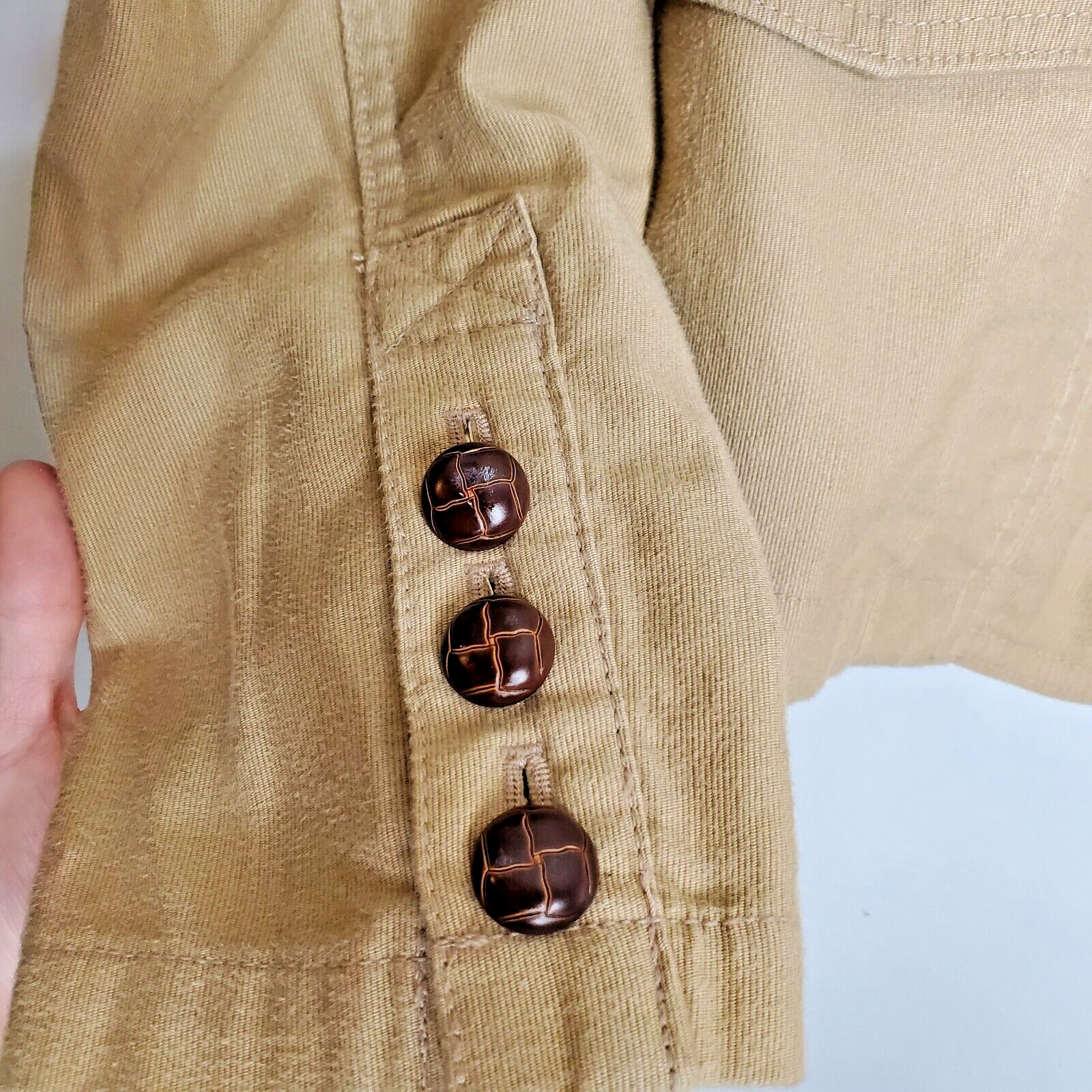 Women's Gap Khaki Two Button Down Collared Jacket… - image 5