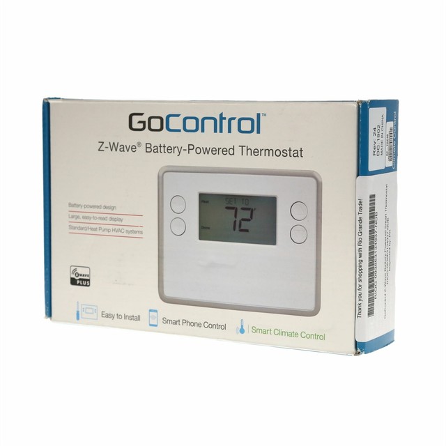 GoControl GCTBZ48 ZWave BatteryPowered Thermostat White for sale online eBay