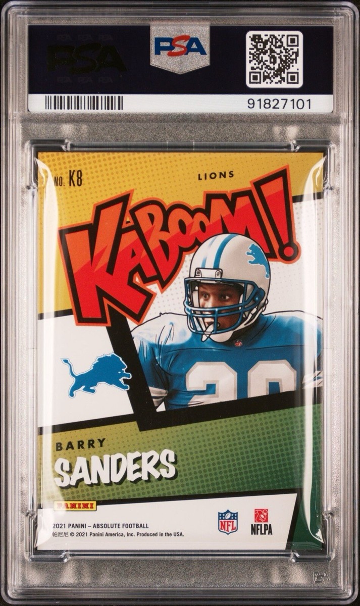 Barry Sanders 2021 Panini Absolute #K8 Kaboom SP Insert. Signed