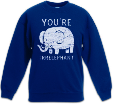 You're Irrelephant Kids Kinder Pullover Animal Welfare Elephant Fun Nerd