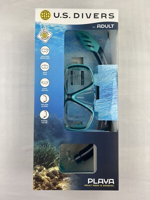 U.S. Divers Playa Adult Snorkeling Combo with Mask and Snorkel Black Teal NEW
