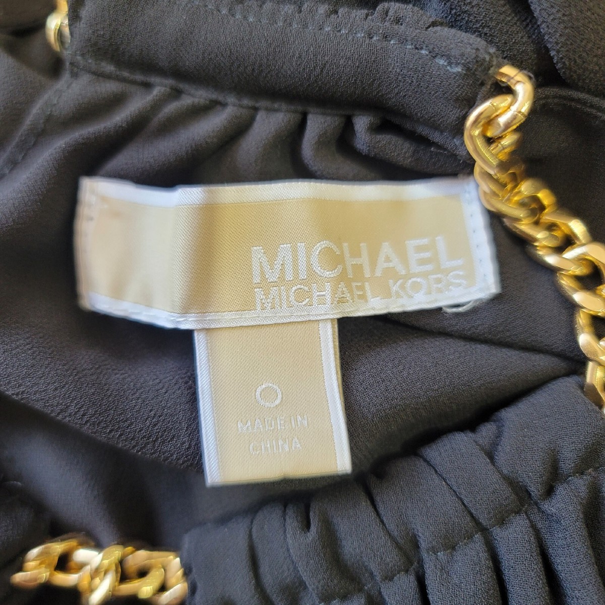 Michael Kors Women's Black Gold Chain Sleeveless Knit Michael Kors Women's Black Gold Chain Sleeveless Knit