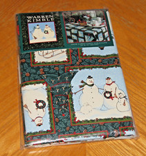 Snow Family Muñeco de Nieve Gato Navidad Mantel Vinilo Warren Kimble 52 x 70 Oblongo