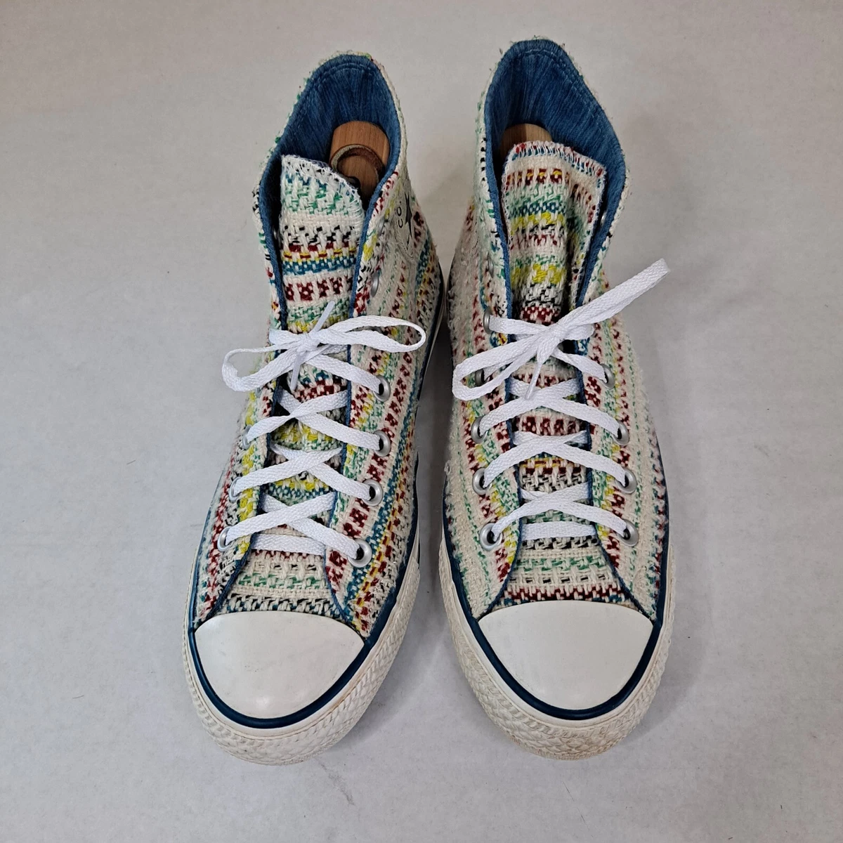 Converse All Star Knit Crochet Boho Kids Size 6 White Multi