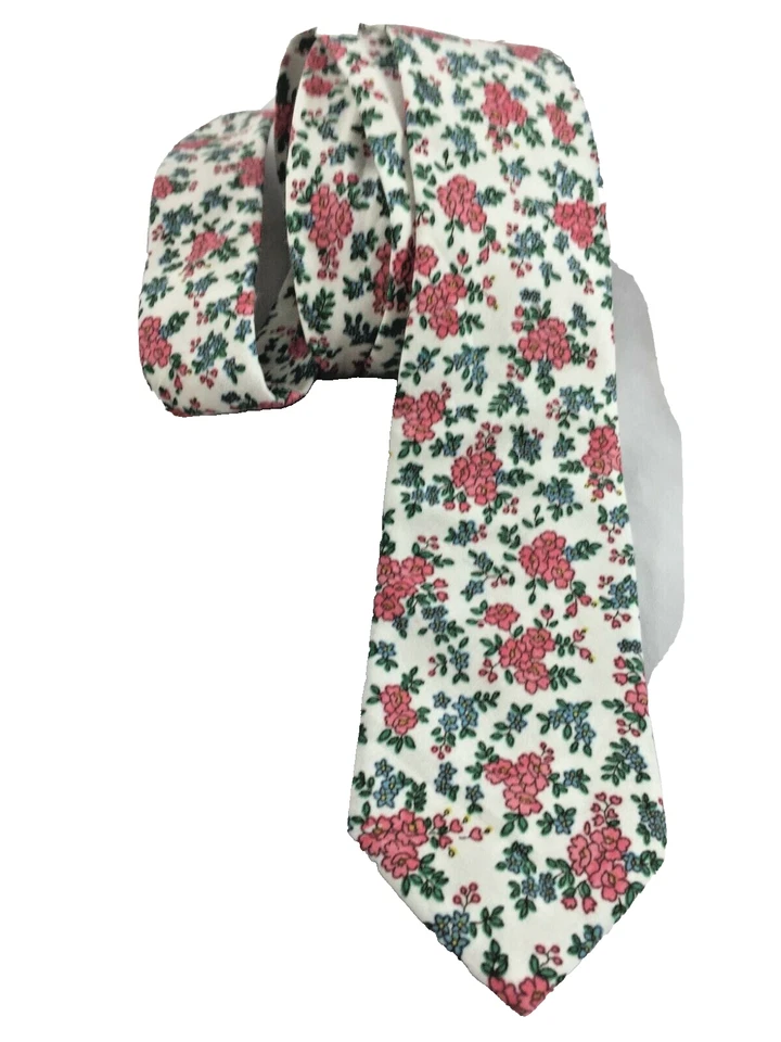 Corbata de cuello floral verde rojo blanco algodón Bloomingdales The Men's Store para hombre nueva sin etiquetas Foto 2 de 4