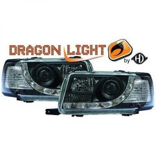 Design Scheinwerfer Set klarglas/schwarz Led für Audi 80 91-96  klarglas/schwar