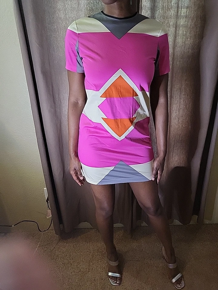 Vestido 10 Crosby Derek Lam Talla 4 Colorido Abstracto Rosa Foto 3 de 4