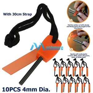 10X Fire Starter Flint Steel Striker Survival Kit Ferro Rod Outdoor Camping Tool
