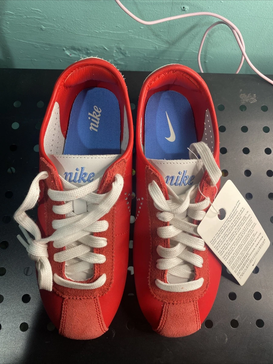 Nike Cortez Leather University Red Perforated Swoosh W for sale | eBay
