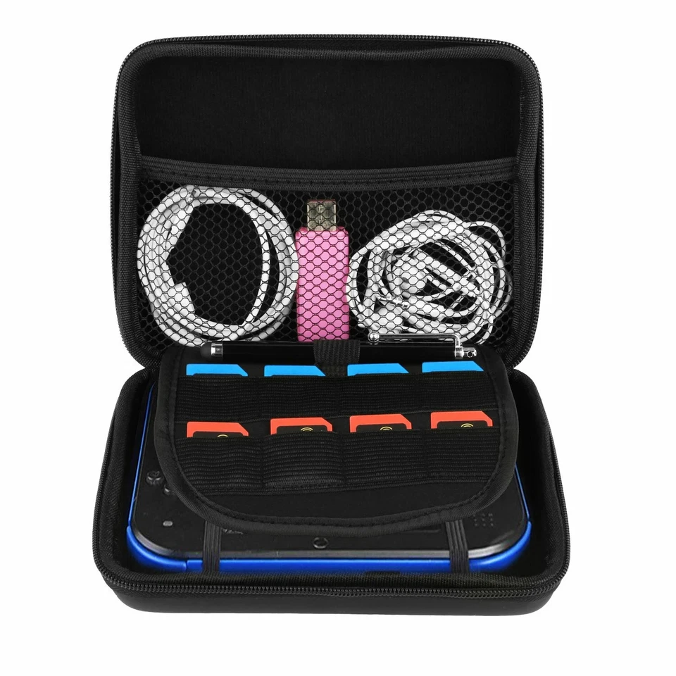 Funda protectora rígida de almacenamiento de EVA con cremallera con asa de transporte para Nintendo 2DS EE. UU. Foto 2 de 4