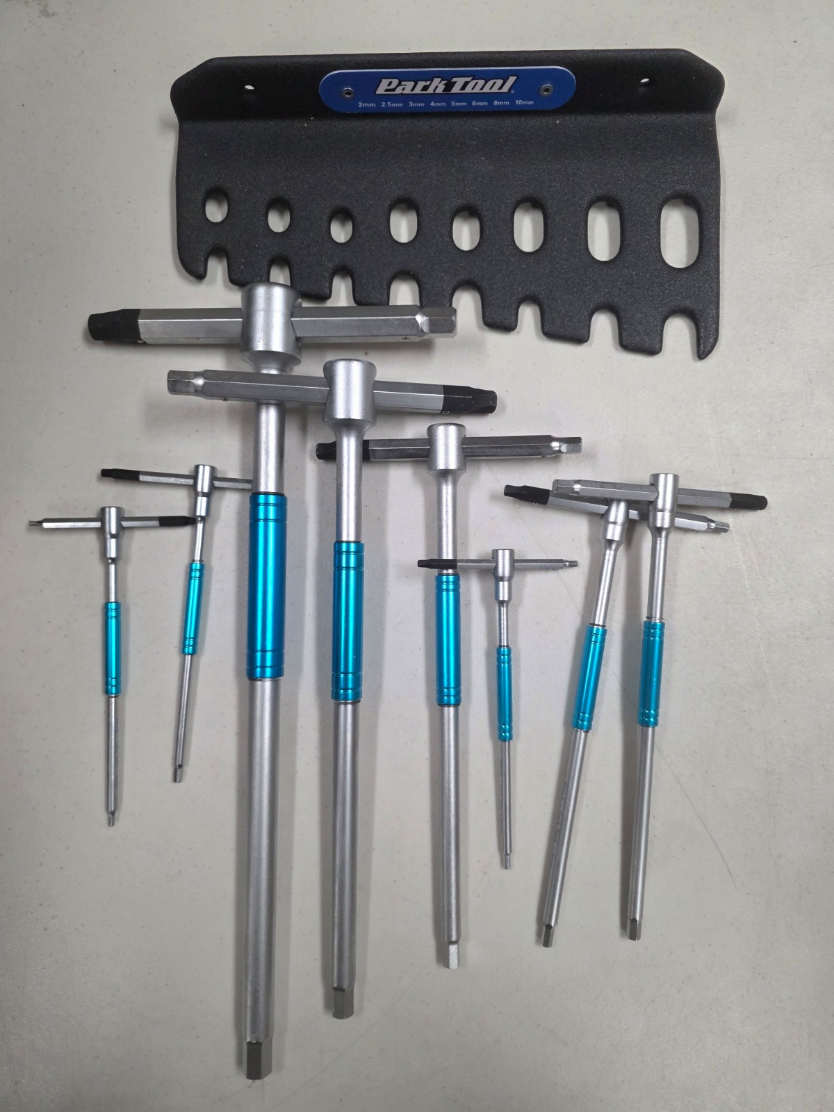Park Tool THH-1 Sliding T-Handle Bike Hex Wrench Set w/ Wall-Mount  OPEN PACKAGE