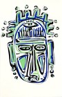 Original Abstract Portrait 4x6Acrylic Paper Neo-Expressionist Wall Art — photo 2
