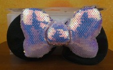 The Creme Shop x Disney 3D Teddy Headyband Minnie's Bow Plushie Spa Purple Sequi