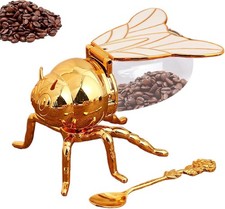 Tarro de miel de abeja olla de vidrio con cuchara contenedor decorativo de cristal almacenamiento de jarabe