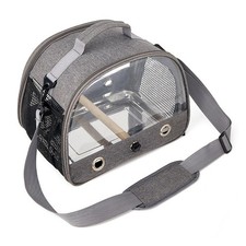 Bird Travel Carrier w/Standing Perch & Stainless Steel Tray,Portable Parrot Cage