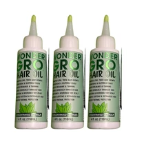 3 Pack Wonder Gro Hair Growth Oil & Thermal Protection 4oz Strengthen