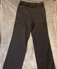 NWT Dickies Straight Leg Loose Fit Black Cargo Pants 34X34