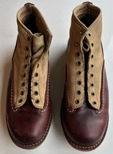 Wesco Jobmaster LTT two tone, US 10D, Burgundy and Burlap. Wedge sole