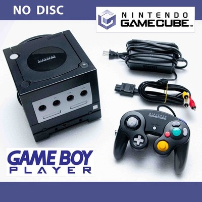 Black Nintendo Gamecube Console + Gameboy Player / Cables / Controller | NO DISC