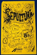 vintage 1996 Sepultura/Unwritten Law/Downset CONCERT POSTER 11x17in USED METAL