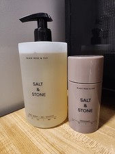 Salt Stone Black Rose Oud Gel body wash and deodorant set NEW