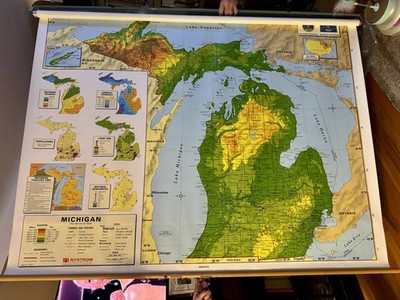 Nystrom Michigan Roll Up Wall Map