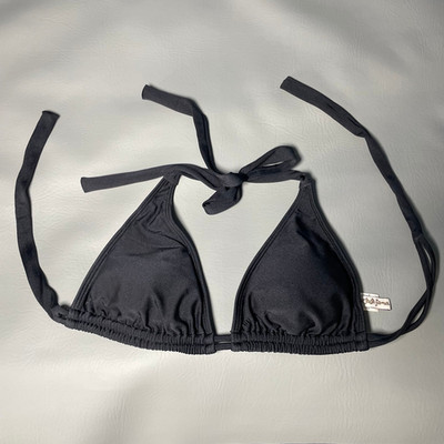 Luli Fama Bikini Top - Women Size Large - Triangle Black Minimal Beach Miami