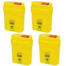 4 Pcs Sharps Bin Small 0.21L Portable Travel Sharps Bin Mini Compact Square