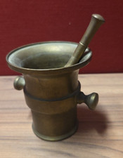 Apothekergefäß Messing Mörser massiv Stößel Messinggefäß 757,9g #244