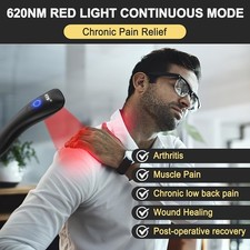 F Cleared Red Light Therapy Device, 18 LEDs 620nm for Muscle Joint Pain Relief