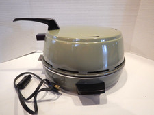 VTG Mirro Portable Electric Broiler 0475-37 Round 9 1/2" Avacado Green