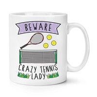 Beware VerrüCkte Tennis Damen 284Ml Becher Tasse - Lustig Sport