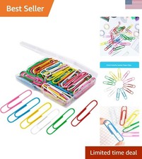 Paper Clips, 100Pcs 2 Inch Paperclips, Assorted Colored Coated Jumbo Reusable...