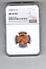 1942-D LINCOLN WHEAT CENT NGC MS65 RD TRUE VIEW BEAUTIFUL RED PENNY