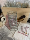 VTG Indiana Glass SET of 2 Whitehall Clear Cube Footed Tumbler Tea Glass 12 oz