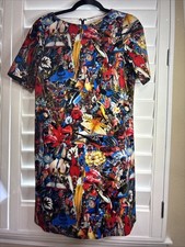 Alice + Olivia Women's Red And Blue Floral Midi Sheath Dress Sz 6