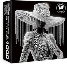 Elegant Crystal Women Puzzles for Adults 1000 Pieces, Black White Diamond