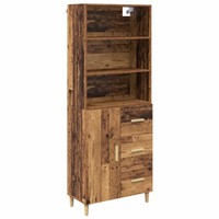 Highboard Altholz Landhausstil 69,5 X 32,5 X 180 Cm Holzwerkstoff