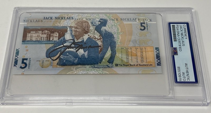 Jack Nicklaus Signed 5 Pound Bank Note HOF Golfer Autograph PSA/DNA