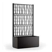 Fioriera Rettangolare da Esterno con Spalliera Ethica Grafite 80 x 36 x 140 cm